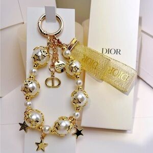 ⚜️ Dior Gold and Pearl Bag Charm keychain GWP ⚜️